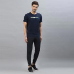 Men Navy Blue Solid Track Pant